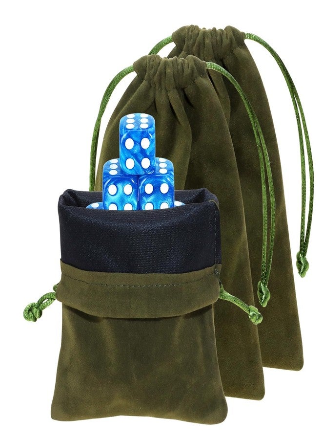 Mini Skater Velvet Drawstring Gift Bags for Christmas Wedding Party Favor Bags Small Jewelry Pouches Soft Velvet Cloth Holiday Present Bags, Pack of 3 (Dark Green) - Image 1